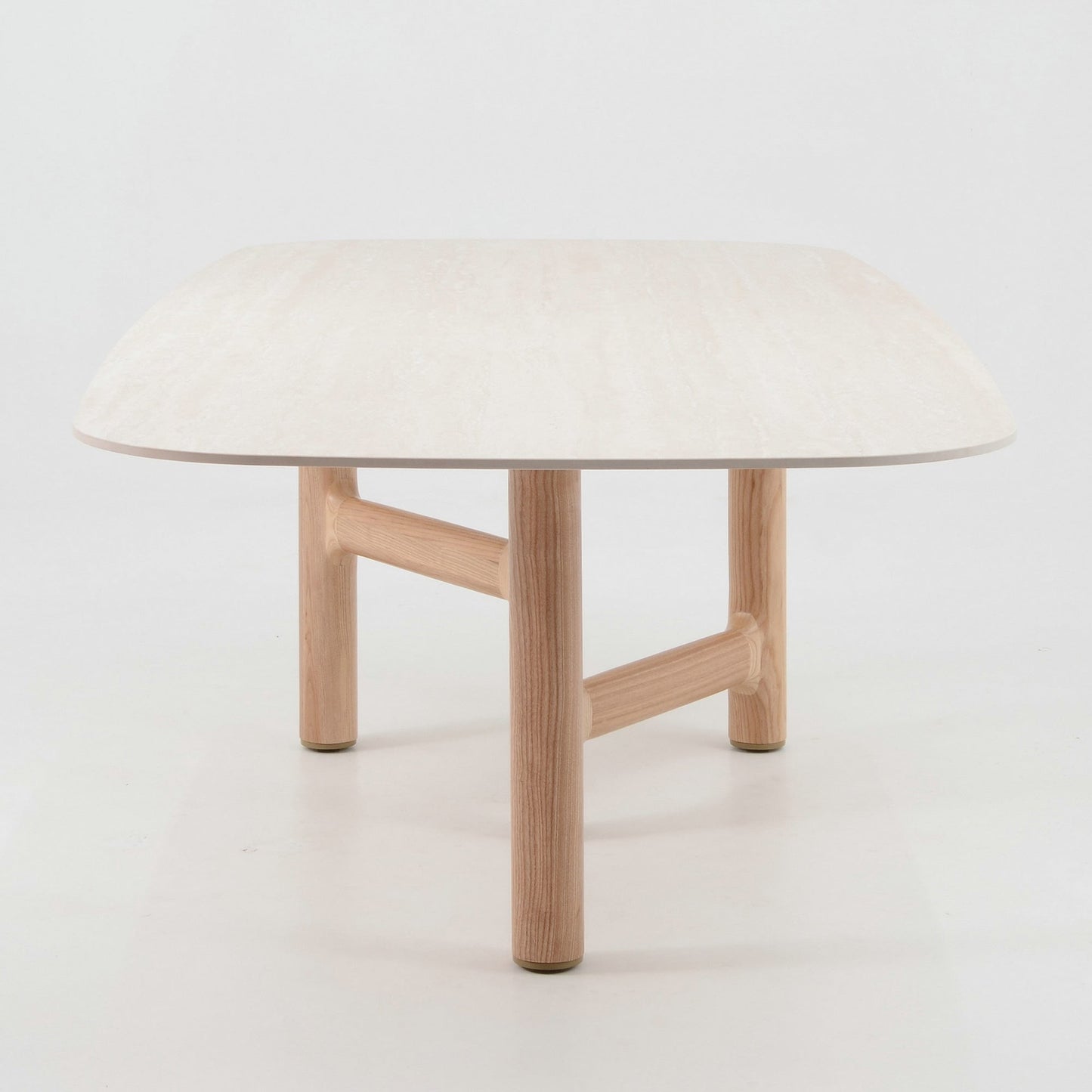 ZANDY Dining Table 250cm - White & Natural