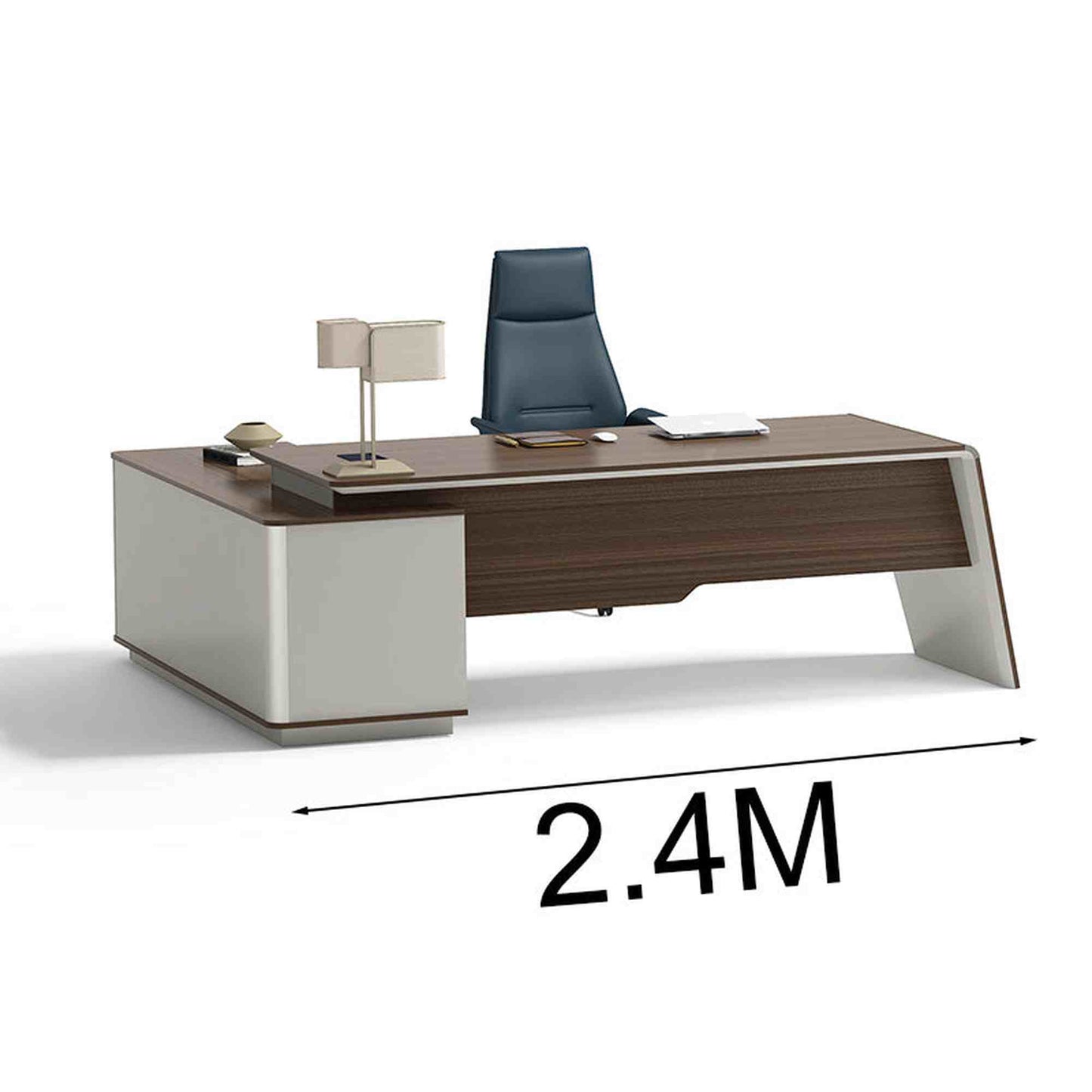 ANDERS Executive Desk Reversible Return 2.4M - Hazelnut & Beige