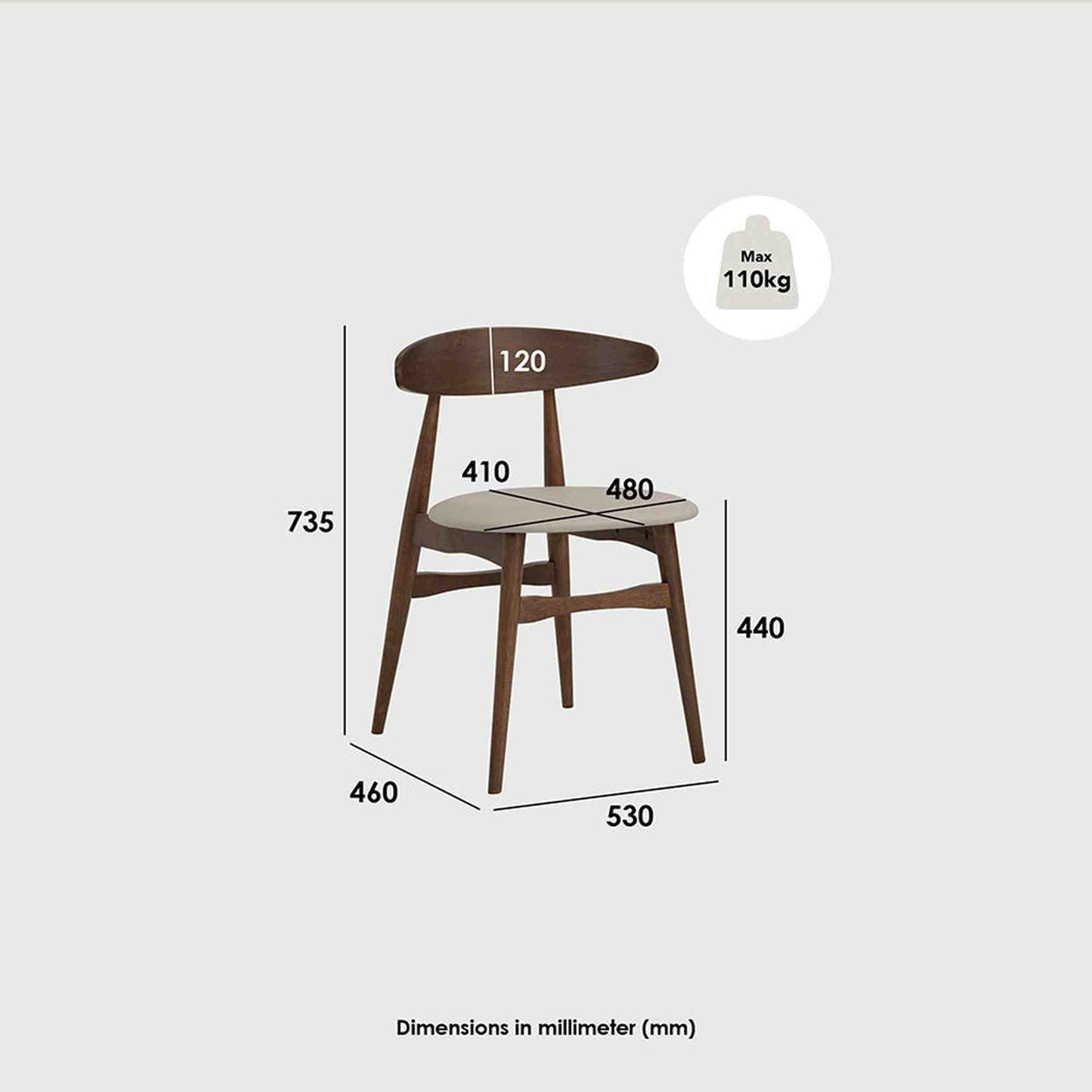 TELYN Dining Chair - Oak + Mocha