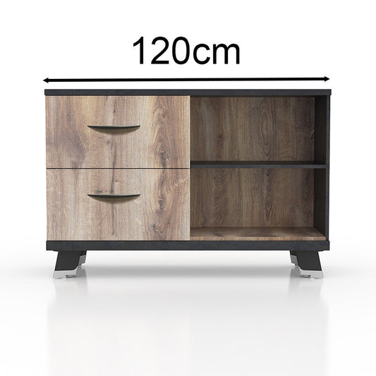 HALDIS Credenza Small 120cm - Warm Oak & Black