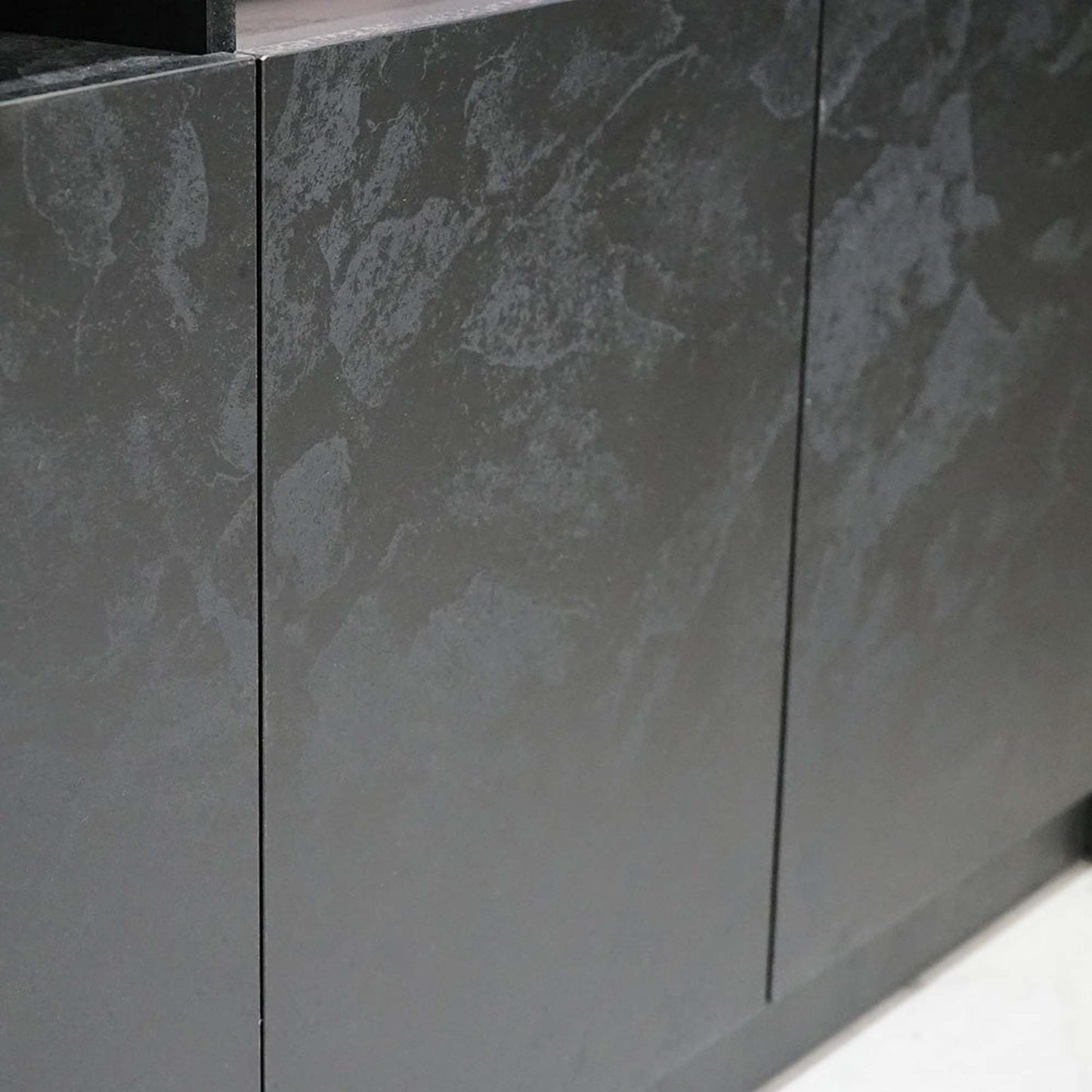 AFTAN Black Executive Desk with Pedestal & Left Mobile Return 180cm - Black Concrete