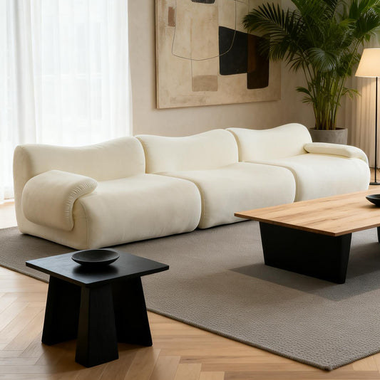 ZAHRA Three Seater Compressed Sofa – White