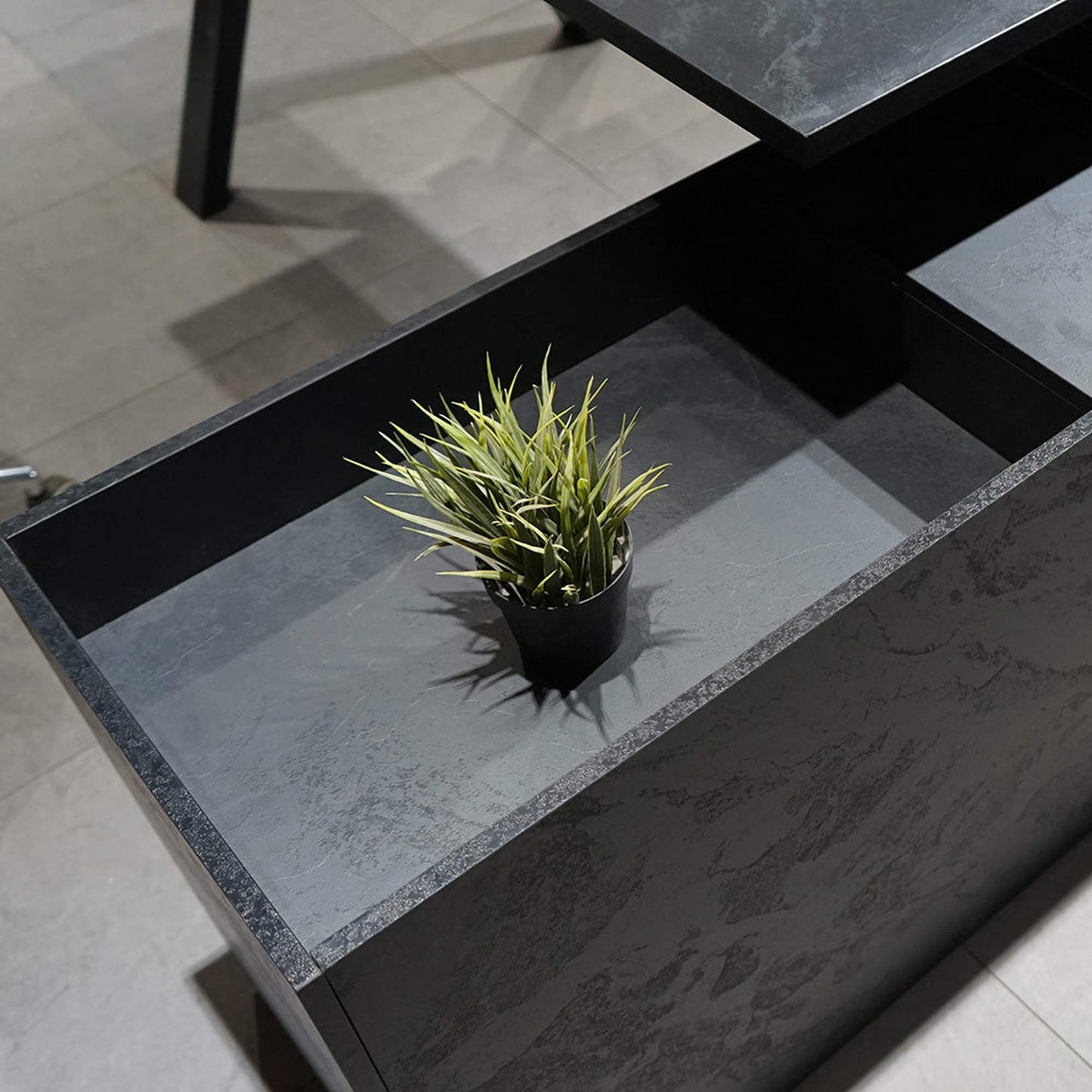 DOLAN Executive Desk Workstation 1.4 - 1.6m - Right Return - Black Concrete