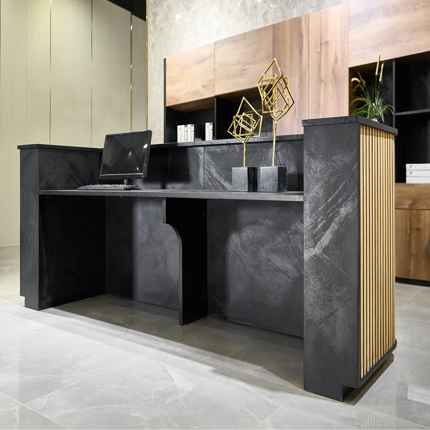 HALO Reception Desk 240cm - Black