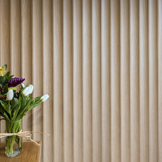 WOODFLEX® FLOW Flexible Wooden Wall Panel - Oak Veneer - 2700mm x 600mm - Wave 37.5mm