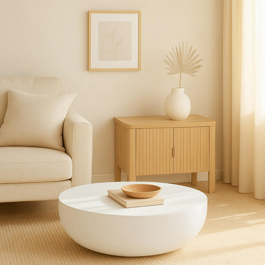 ROCCO Indoor & Outdoor Coffee Table 100cm - White Concrete