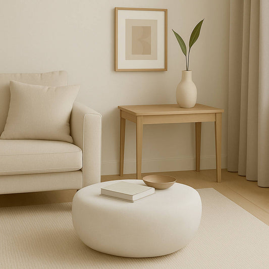 ROCCO Indoor & Outdoor Pebble Coffee Table 65cm - White Concrete