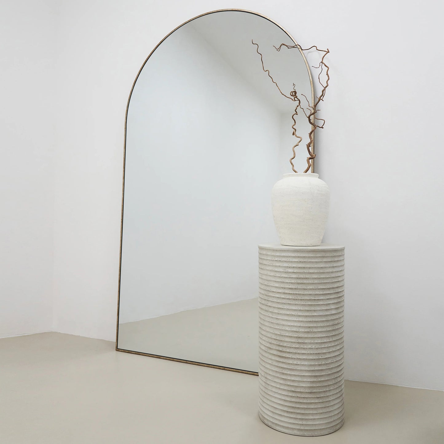 ROCCO Indoor & Outdoor Side Table Plinth 35 x 70cm - White Concrete
