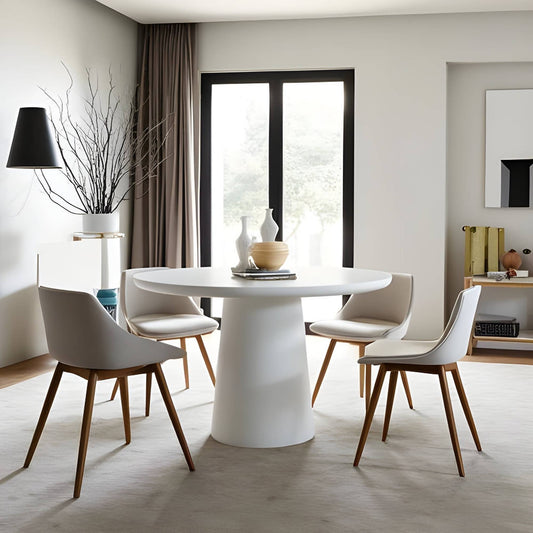 ROCCO Indoor & Outdoor Dining Table 100cm - White Concrete