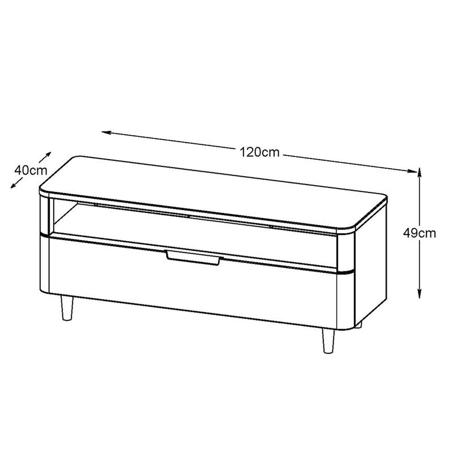 SIENNA Entertainment TV Unit 120cm - Natural & White
