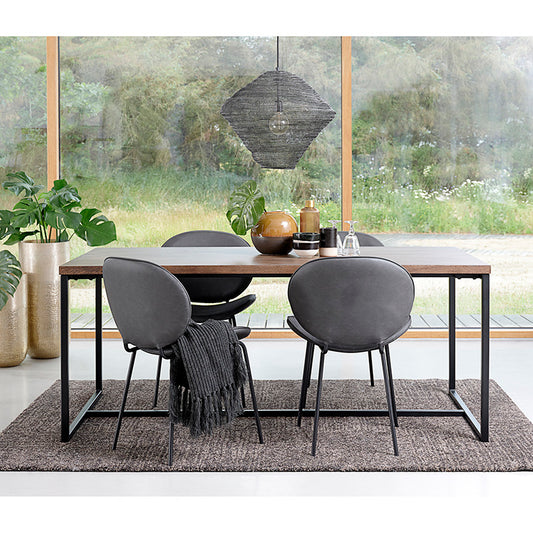 RIVOLI Dining Table 1.8M - Smoked Oak / Black