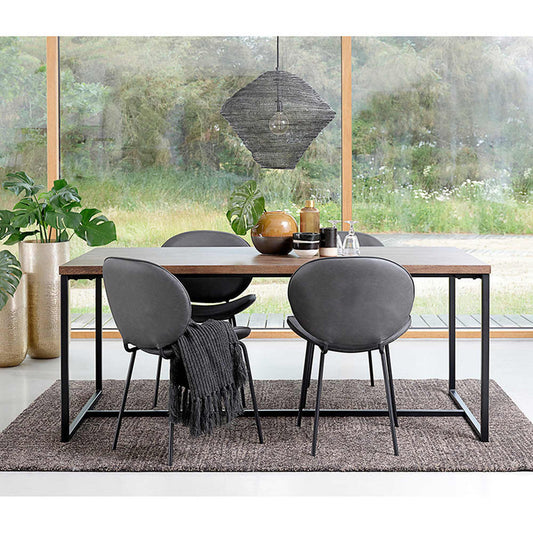 RIVOLI Dining Table 1.8M - Smoked Oak / Black