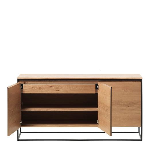 RIVOLI Sideboard 155cm - Natural Oak / Black