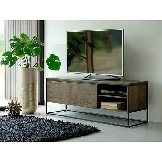 RIVOLI TV Entertainment Unit 1.55M - Smoked Oak / Black