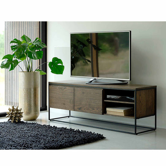 RIVOLI TV Entertainment Unit 1.55M - Smoked Oak / Black