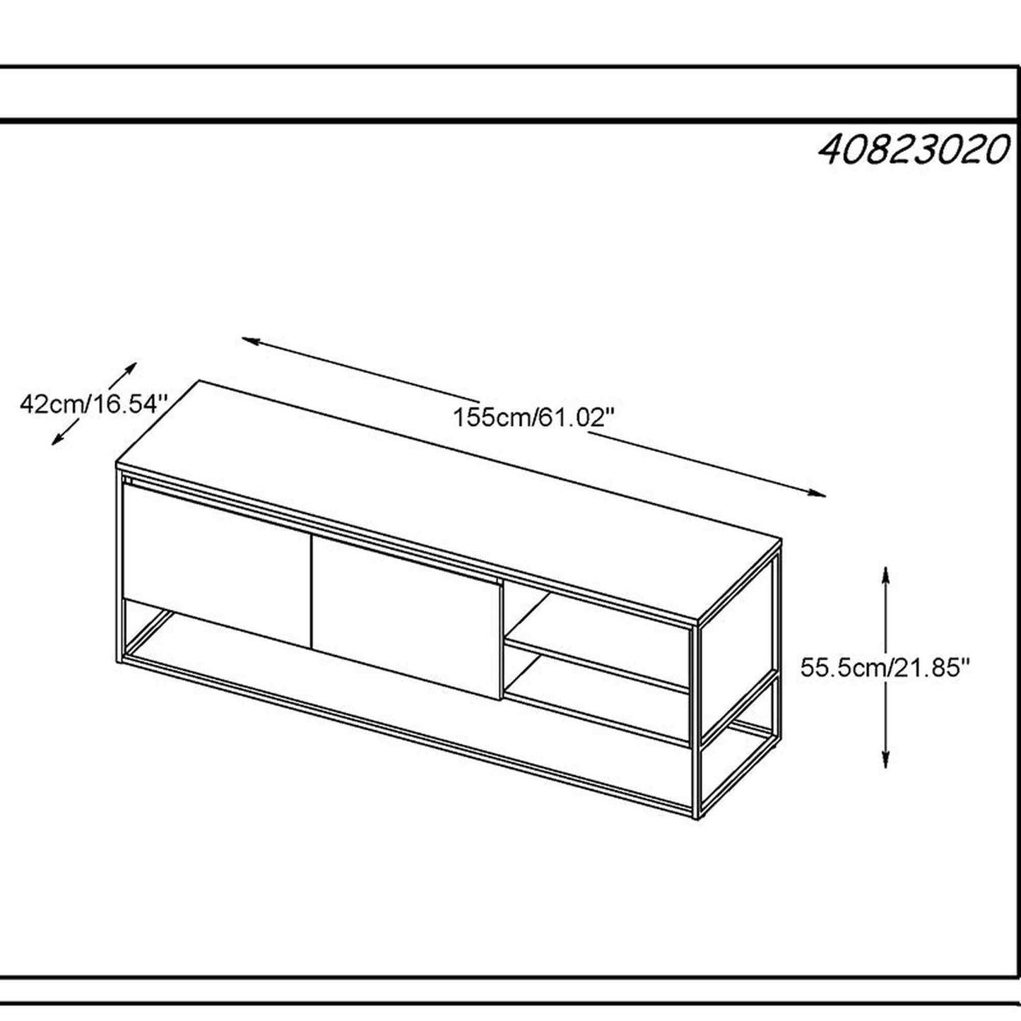 RIVOLI TV Entertainment Unit 1.55M - Smoked Oak / Black