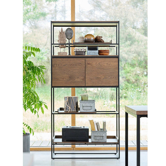 RIVOLI Display Unit 1.8M - Smoked Oak & Black