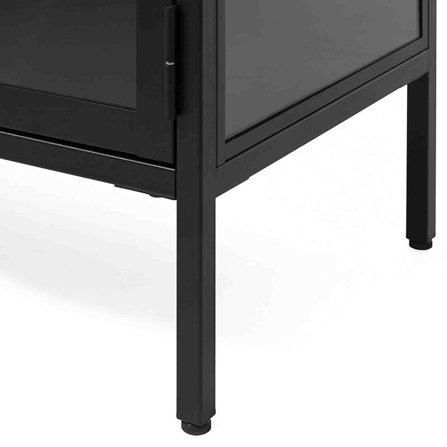 CARMEL 2 Door Glass Display Cabinet 90x140cm - Black