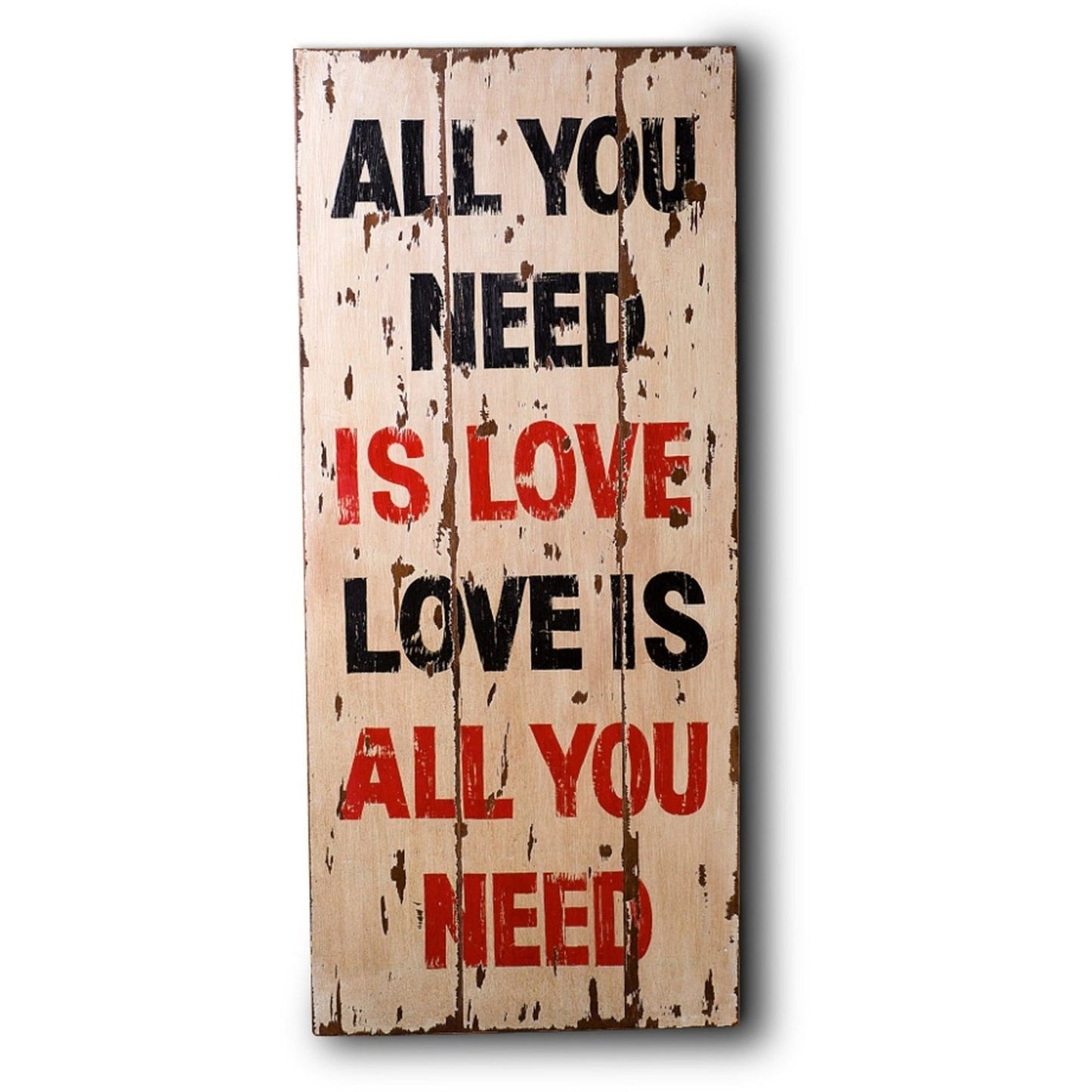 Wooden Print In Antique Cream ( Love ),Home Decor,Paintings & Prints,Modern Furniture