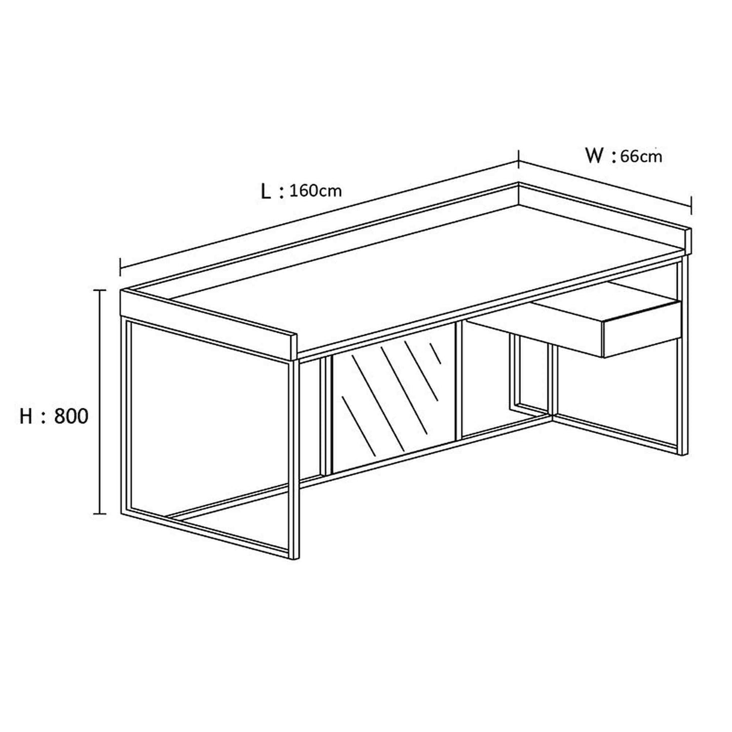 Leo Retro Desk 160cm - Walnut