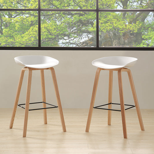 NORTE Bar Stool - Natural & White