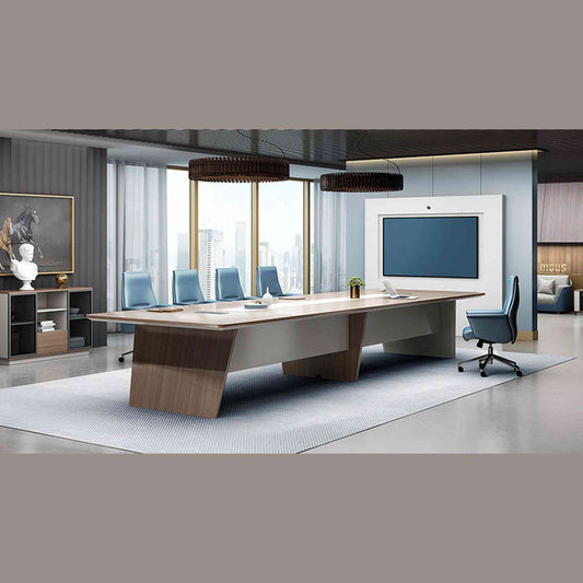 ANDERS Boardroom Table 320cm - Hazelnut & Beige