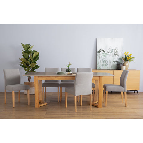 Ladee Dining Chair - Oak + Silver
