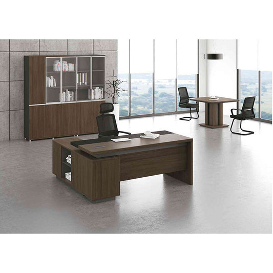 CARTER Display Unit 2 Door Bookcase 80cm - Coffee Grey