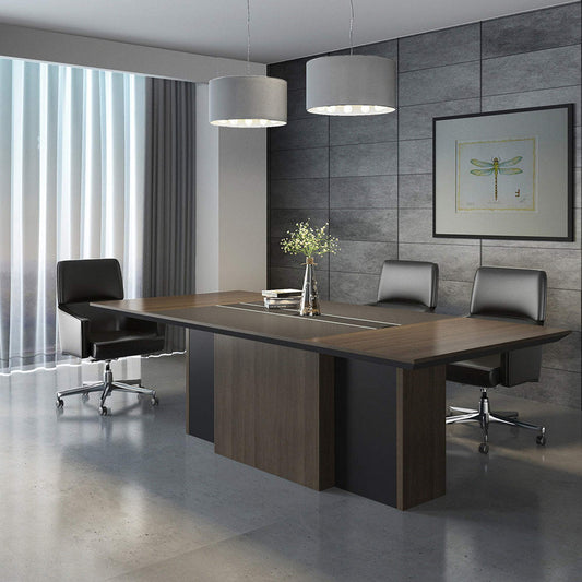 CARTER Boardroom Table 2.4M - Coffee & Grey