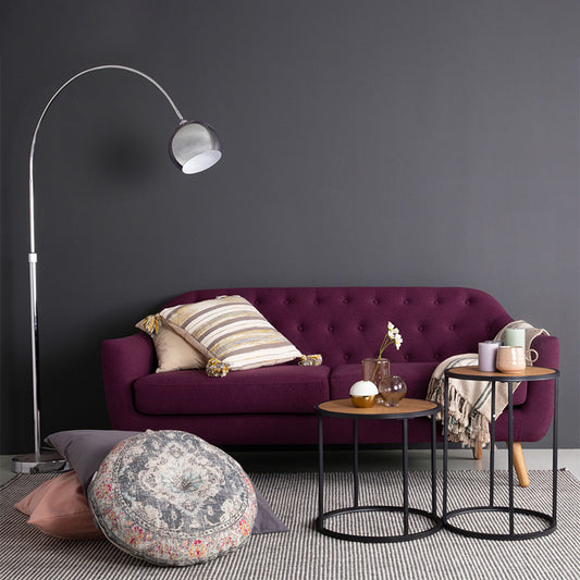 BRADFORD Side Table 40cm - Natural & Black