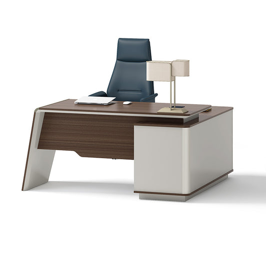 ANDERS Executive Desk Reversible Return 1.4M - Hazelnut & Beige