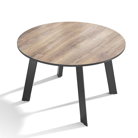 MARCO Round Boardroom/ Dining Table 1.2M - Warm Oak & Black