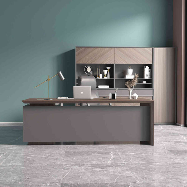 Curated visual reference: Fresh Look at Armando Executive Desk 220Cm Right Return Hazelnut Grey