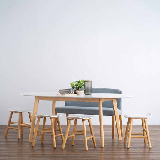 WERNER Extendable Dining Table 150-195cm - Natural & White