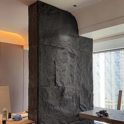 WOODFLEX PU STONE PANEL - STONE SKIN Black - 2400 x 600mm