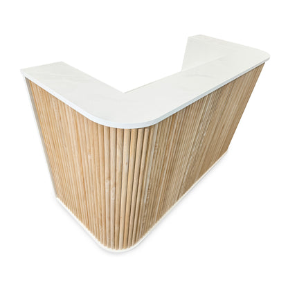 HALO Reception Desk 180cm - Oak & White