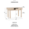 LUDLOW Study/Working Desk - White Wash Oak