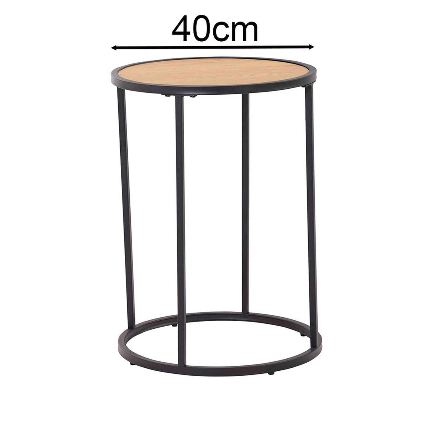 BRADFORD Side Table 40cm  - Natural & Black