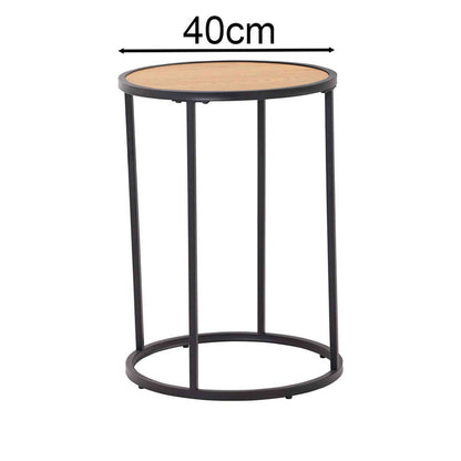 BRADFORD Side Table 40cm  - Natural & Black