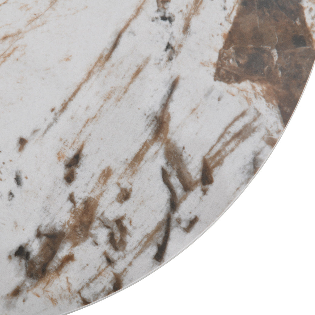 EMERY 40cm Sintered Stone Round Side Table - Walnut
