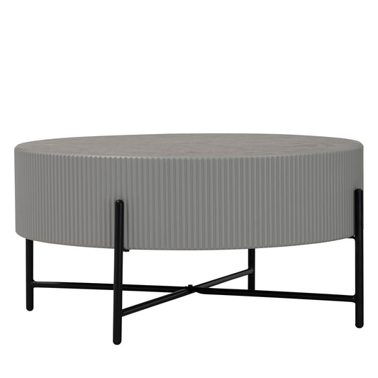 OZZY Round Coffee Table - Grey & Black