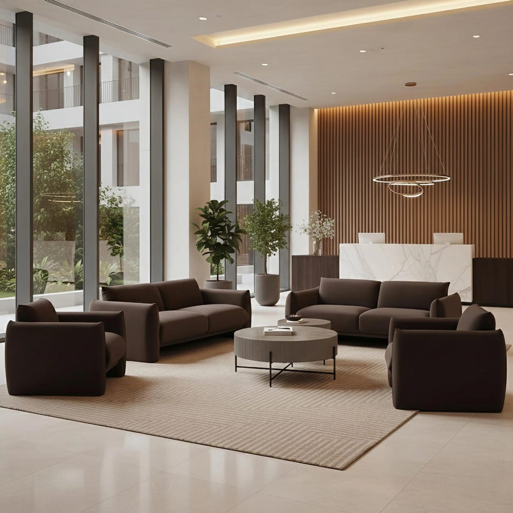 OZZY Round Coffee Table - Grey & Black