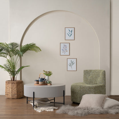 OZZY Round Coffee Table - Grey & Black