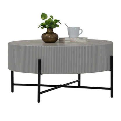 OZZY Round Coffee Table - Grey & Black