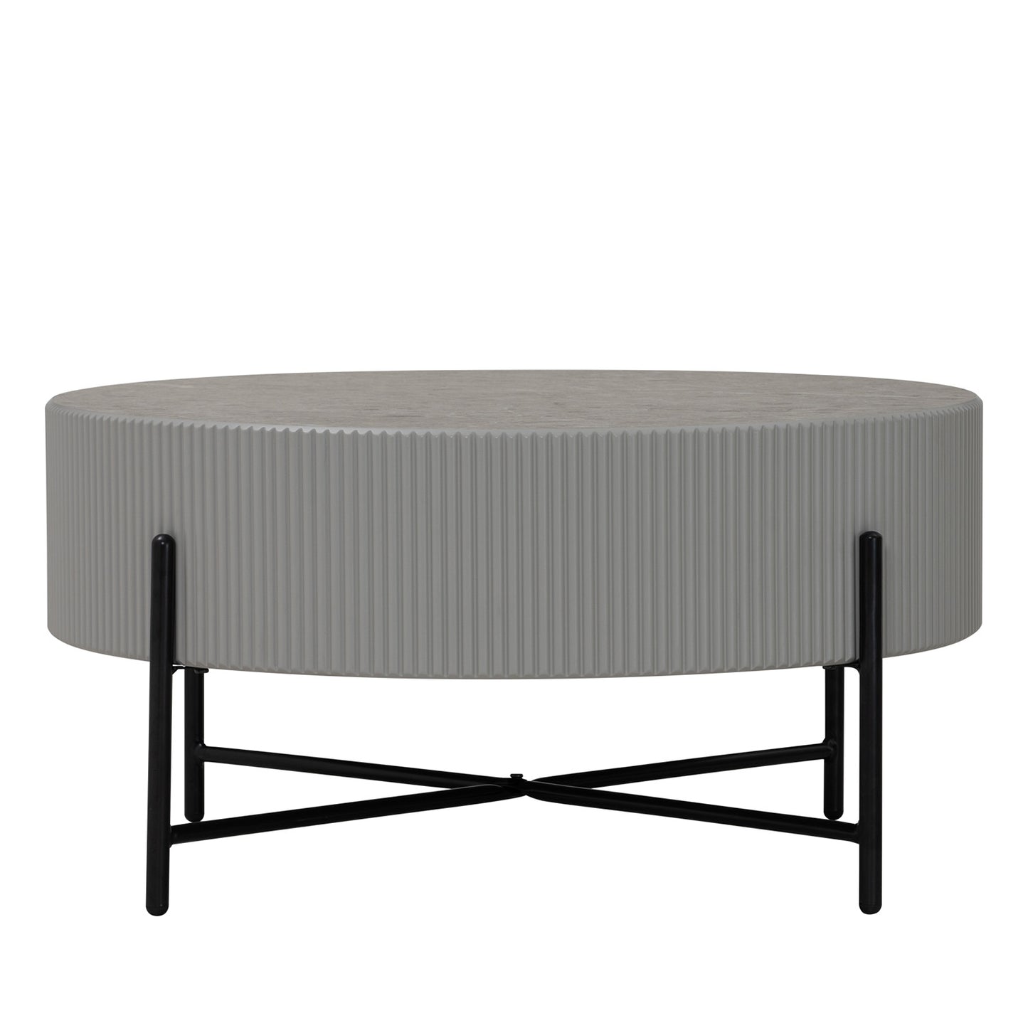 OZZY Round Coffee Table - Grey & Black