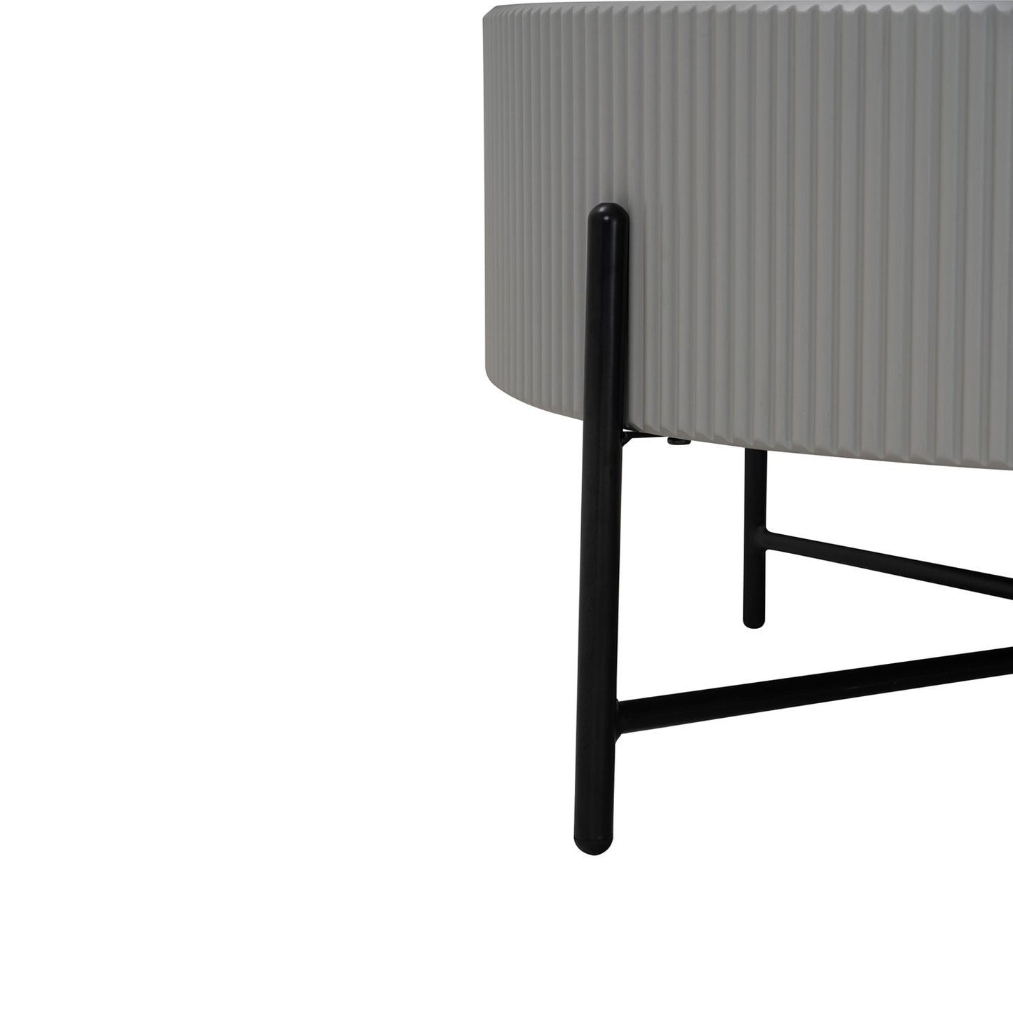 OZZY Round Coffee Table - Grey & Black