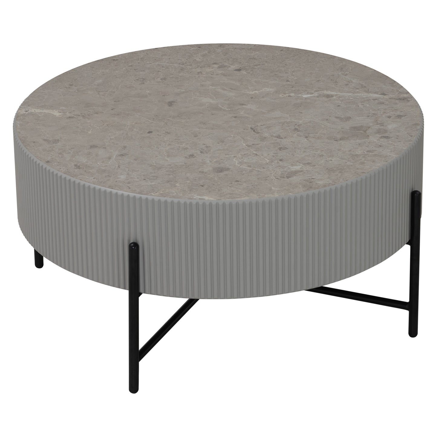 OZZY Round Coffee Table - Grey & Black