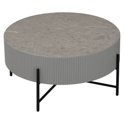 OZZY Round Coffee Table - Grey & Black