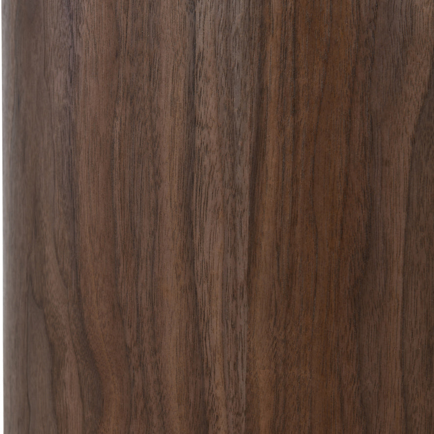 EMERY 60cm Round Coffee Table with Sintered Stone Top - Walnut