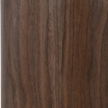 EMERY 60cm Round Coffee Table with Sintered Stone Top - Walnut